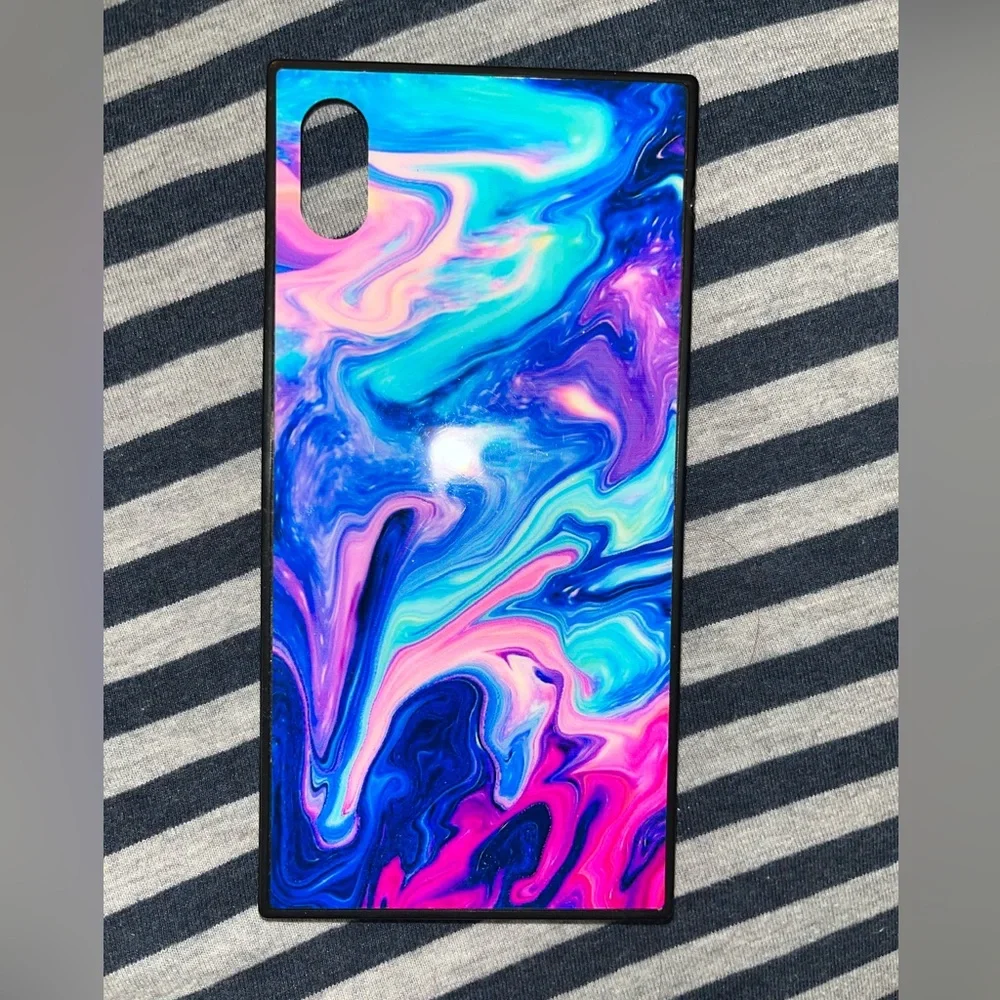 Galaxy Square Rubber iPhone XS Max Phone Case